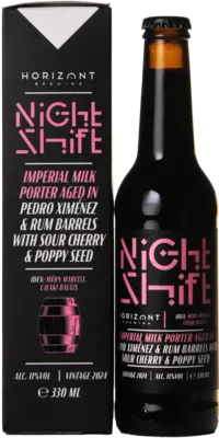 Horizont Night Shift 2024 Imperial Milk Porter Aged in Pedro Ximénez & Rum Barrels with Sour Cherry & Poppy Seed